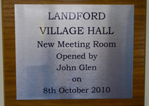 Landford Village Hall Blue Room Sign